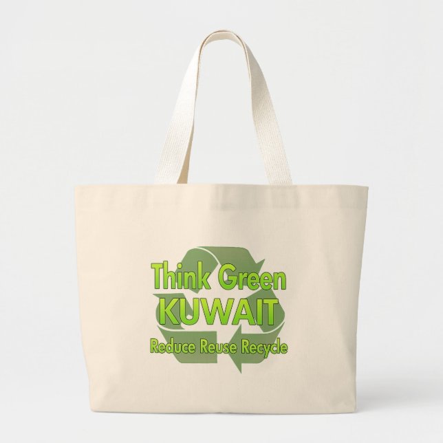 Think Green Kuwait Large Tote Bag (Front)