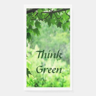 Think Green Leafy Earth Day Paper Guest Towel