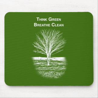 Think Green Mouse Pad (white text)