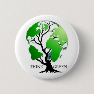 Think Green Pinback Button