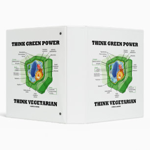 Think Green Power Think Vegetarian Plant Cell 3 Ring Binder