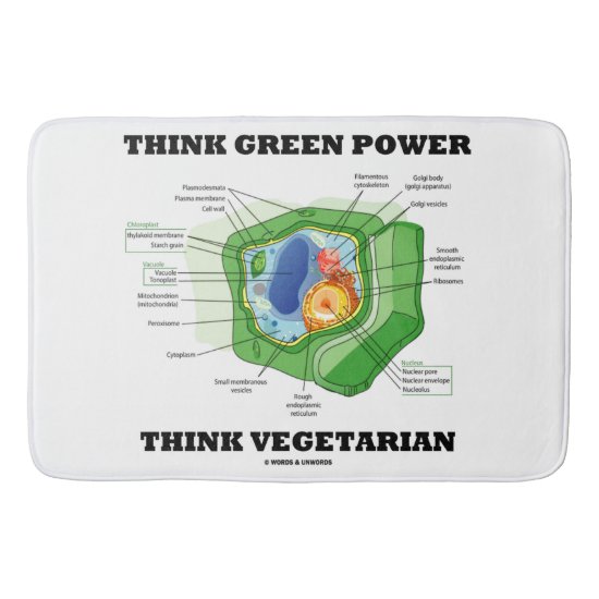 Think Green Power Think Vegetarian Plant Cell Bath Mat