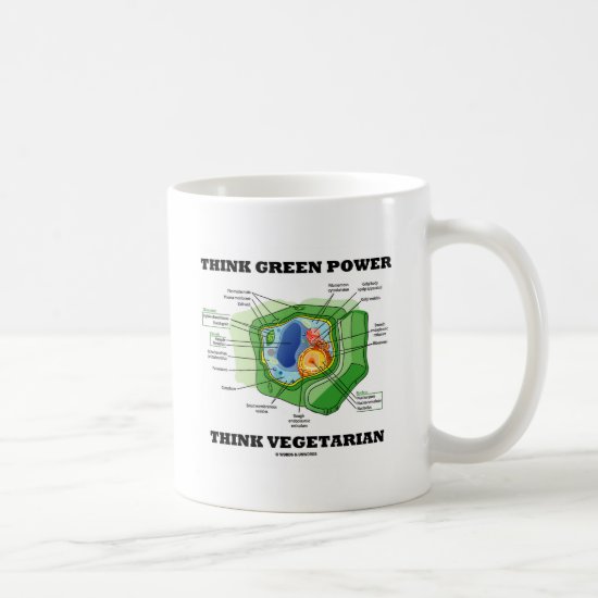 Think Green Power Think Vegetarian (Plant Cell) Coffee Mug