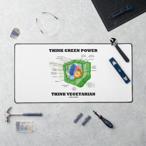 Think Green Power Think Vegetarian Plant Cell Desk Mat