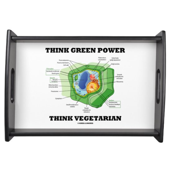 Think Green Power Think Vegetarian (Plant Cell) Serving Tray