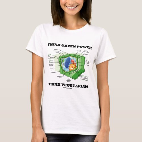 Think Green Power Think Vegetarian Plant Cell T_Shirt