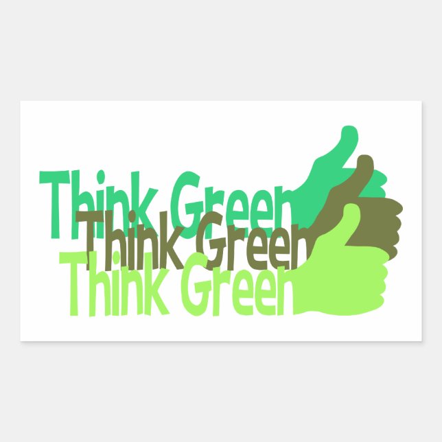 Think Green stickers, customizable Rectangular Sticker (Front)