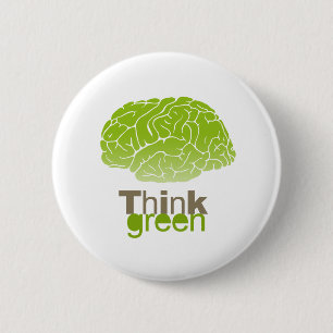 Think Green T-shirt / Earth Day T-shirt Pinback Button