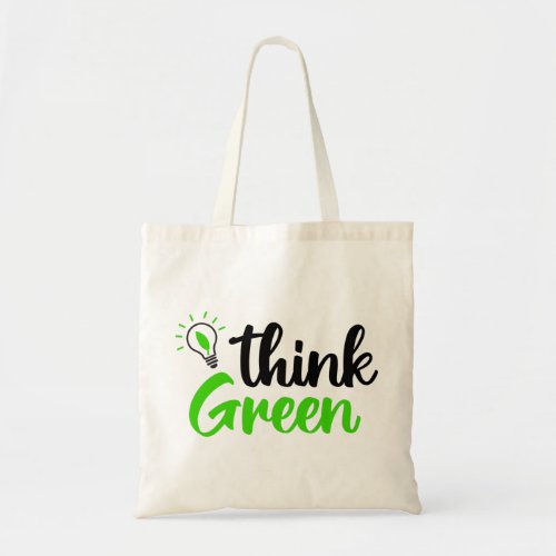 think green tote bag