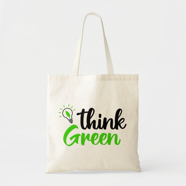 think green tote bag (Front)