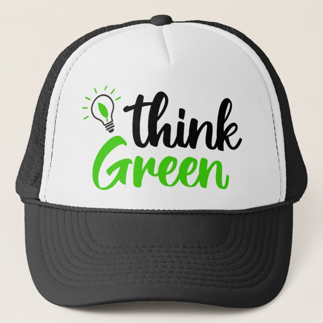 think green trucker hat (Front)