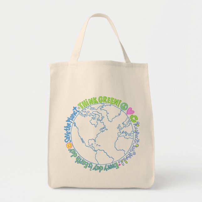 Think Green World Tote Bag (Front)