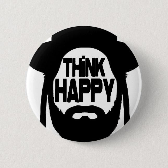 Think Happy Pinback Button (Front)