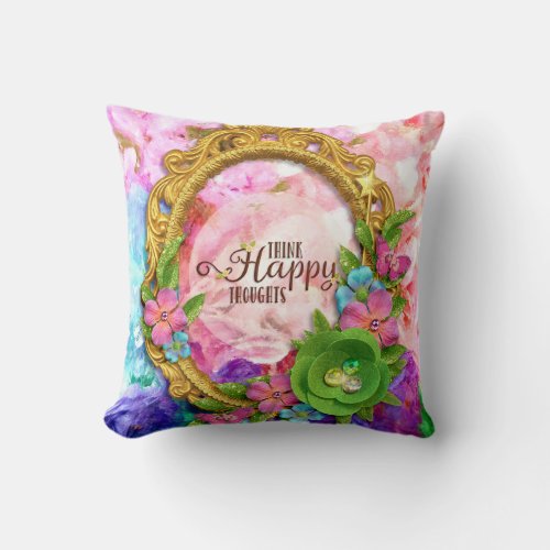 Think Happy Thoughts Pastel Pillow