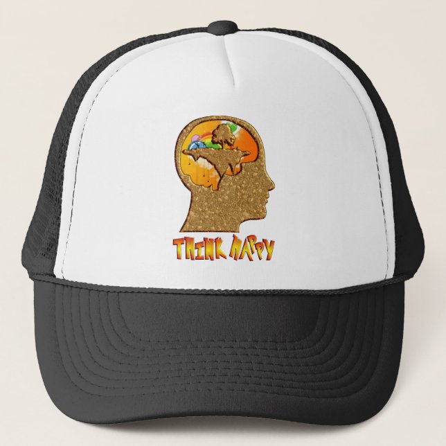 Think Happy Trucker Hat (Front)