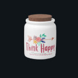 Think happy white candy jar<br><div class="desc">Think happy white candy jar from the Simply Melissa Collection, New York Times Bestselling Author Melissa Foster.</div>