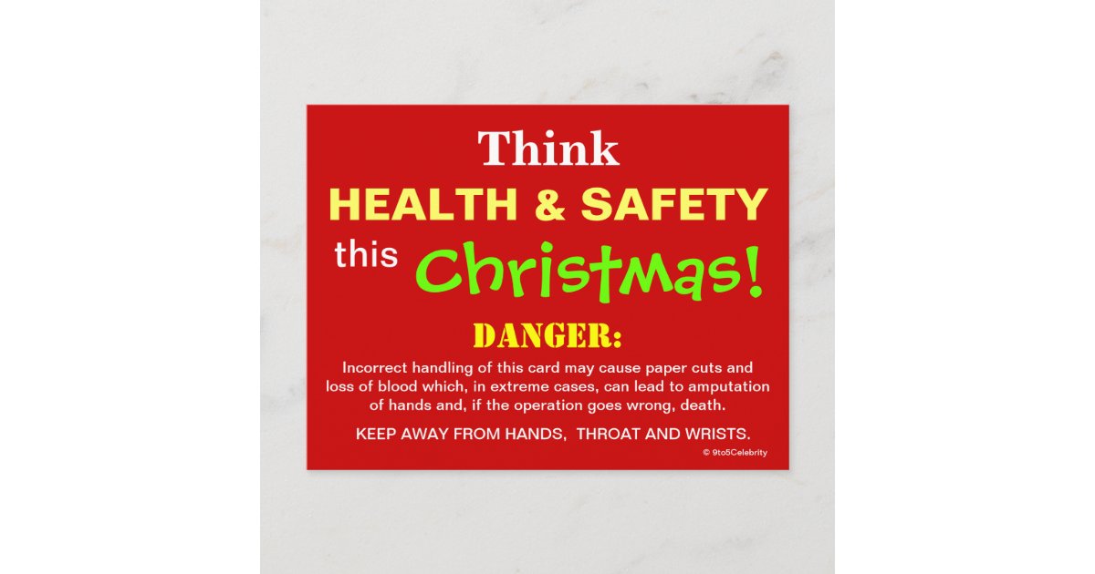 Think Health and Safety This Christmas Joke Sign Postcard Zazzle