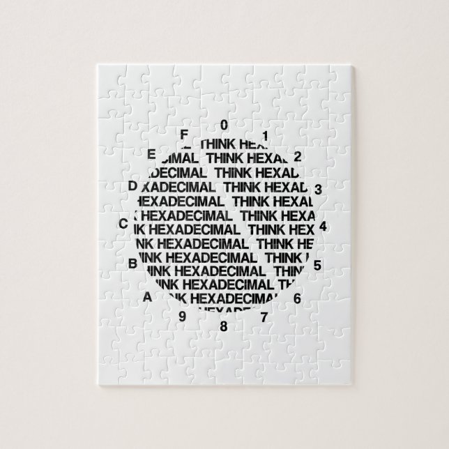 Think Hexadecimal (Clock Template Geek Humor) Jigsaw Puzzle (Vertical)