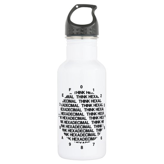 Think Hexadecimal (Clock Template Geek Humor) Water Bottle