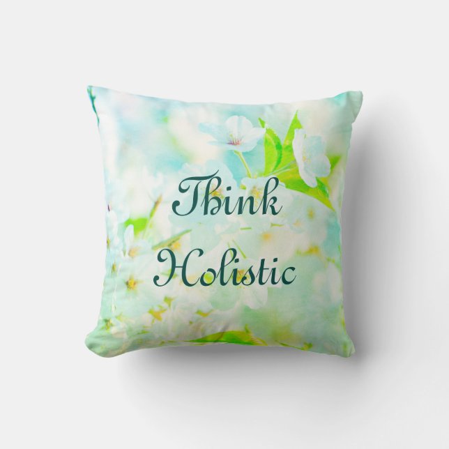 Think Holistic Spring Blossom Throw Pillow (Front)