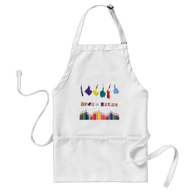think in color adult apron (Front)