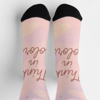 Think in Colors – Pastel Aesthetic Motivational Socks