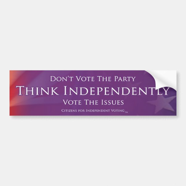 Think Independently Bumper Sticker (Front)