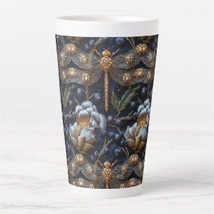 Think Inn Dragonfly Faux Embroidery Latte Mug