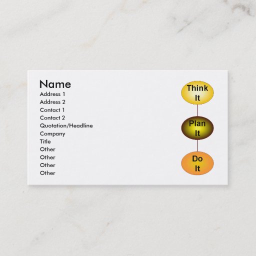 Customizable Think It Business Card Template