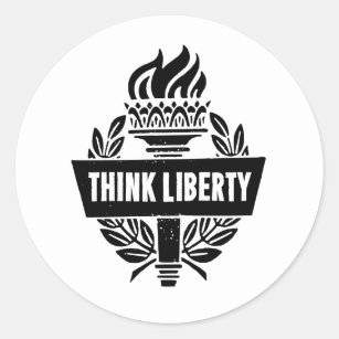 Think Liberty - Torch Logo - White Sticker
