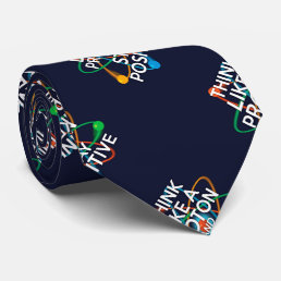 THINK LIKE A PROTON AND STAY POSITIVE Fun Science  Neck Tie