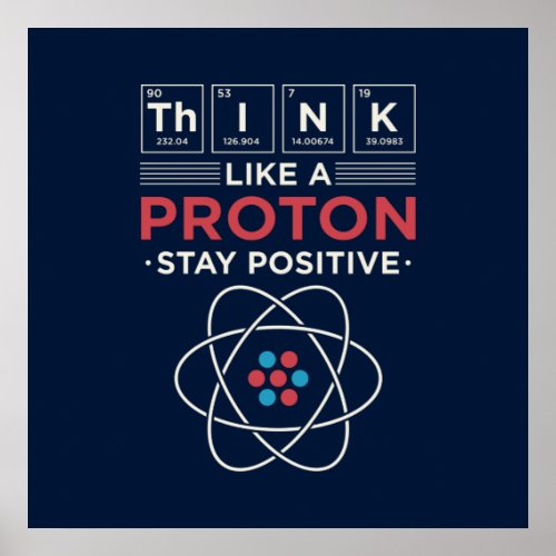 Think Like A Proton Chemistry Nerd Dorm Room Poster