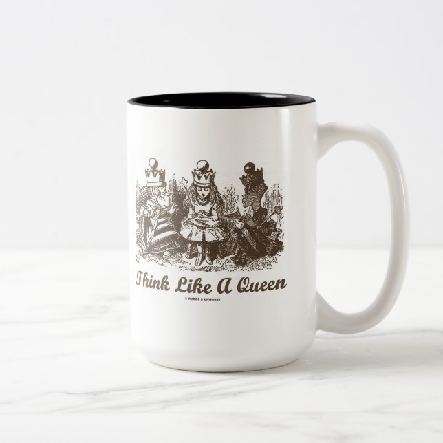 Think Like A Queen Alice White Queen Red Queen Two-Tone Coffee Mug (Right)