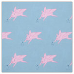 Think magic! Flying pink pigs, star wands fabric