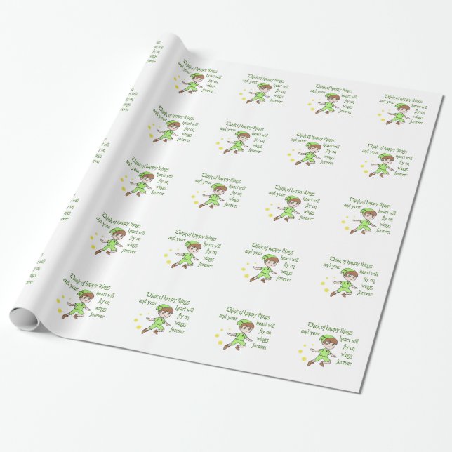THINK OF HAPPY THINGS WRAPPING PAPER (Unrolled)