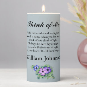 Think of Me Memorial Pillar Candle