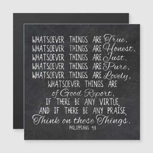 Think on These Things Christian Bible Scripture (Front/Back)