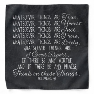 Think on These Things Christian Bible Scripture Bandana