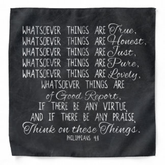 Think on These Things Christian Bible Scripture Bandana