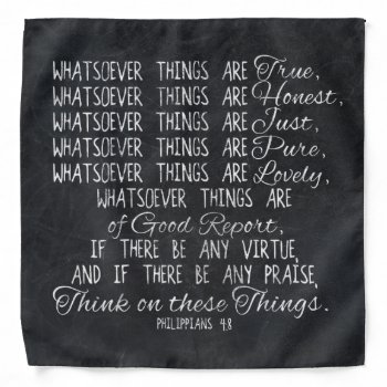 Think On These Things Christian Bible Scripture Bandana by TonySullivanMinistry at Zazzle