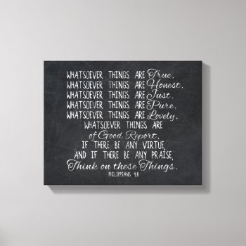 Think On These Things Christian Bible Scripture Canvas Print by TonySullivanMinistry at Zazzle