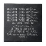 Think On These Things Christian Bible Scripture Ceramic Tile at Zazzle