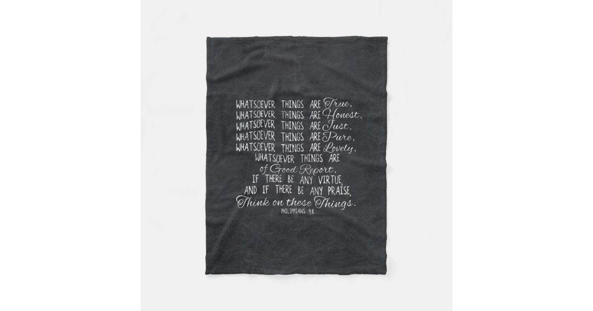 Think On These Things Christian Bible Scripture Fleece