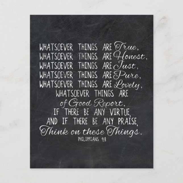 Think on These Things Christian Bible Scripture Flyer (Front)