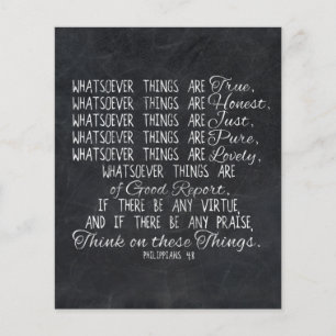 Think on These Things Christian Bible Scripture Flyer