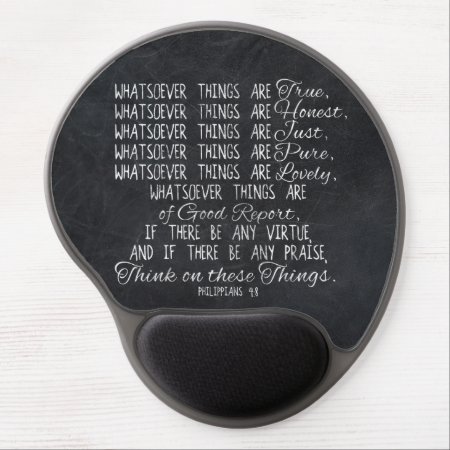 Think On These Things Christian Bible Scripture Gel Mouse Pad