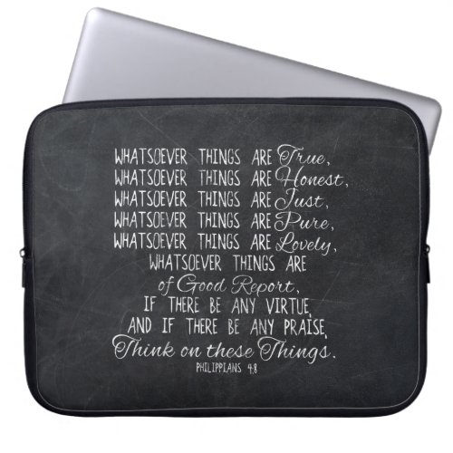 Think on These Things Christian Bible Scripture Laptop Sleeve