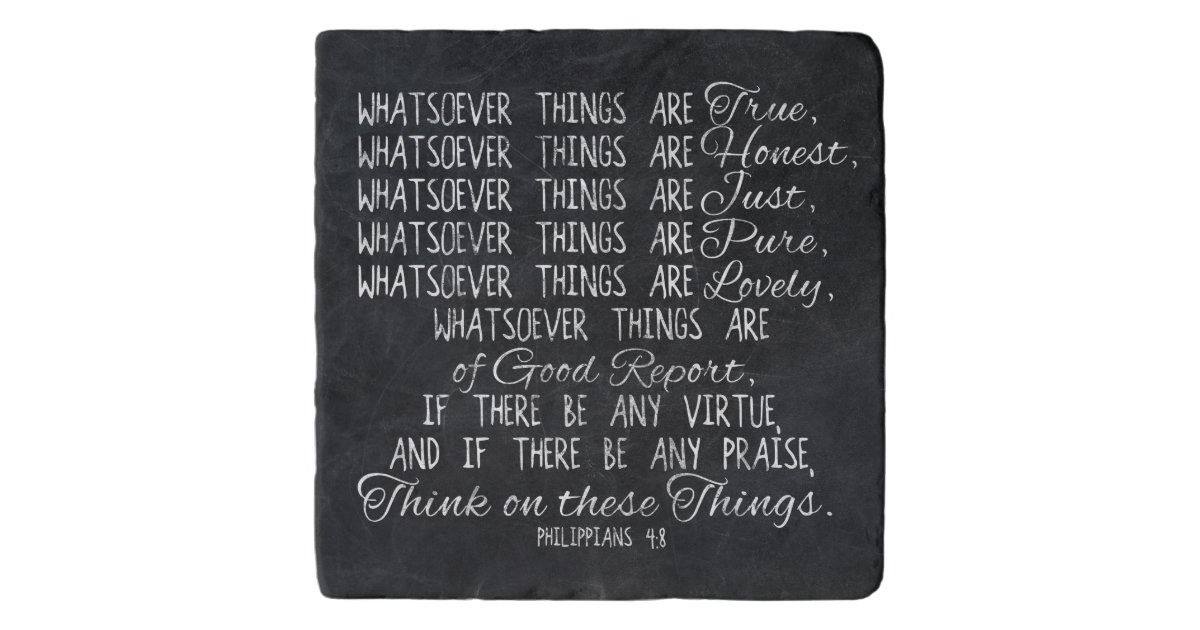 Think on These Things Christian Bible Scripture Trivet | Zazzle.com
