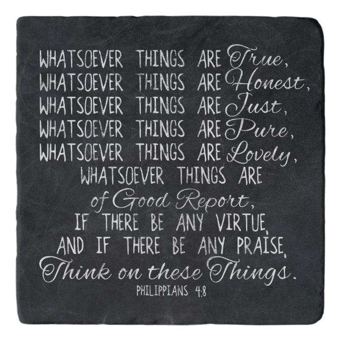 Think on These Things Christian Bible Scripture Trivet | Zazzle.com