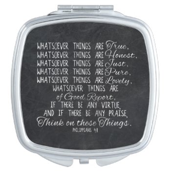 Think On These Things Christian Bible Scripture Vanity Mirror by TonySullivanMinistry at Zazzle